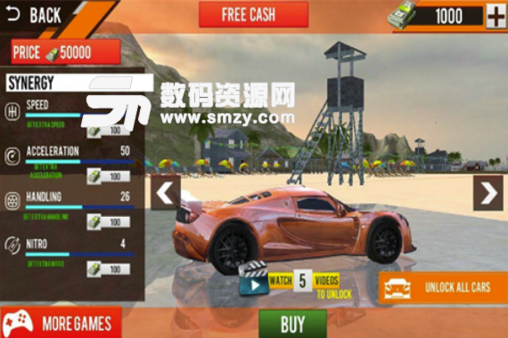 沙滩赛车3D免费版(跑车竞速游戏) v1.5 安卓版