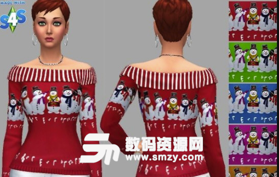 模拟人生4雪人图案元素毛衣MOD