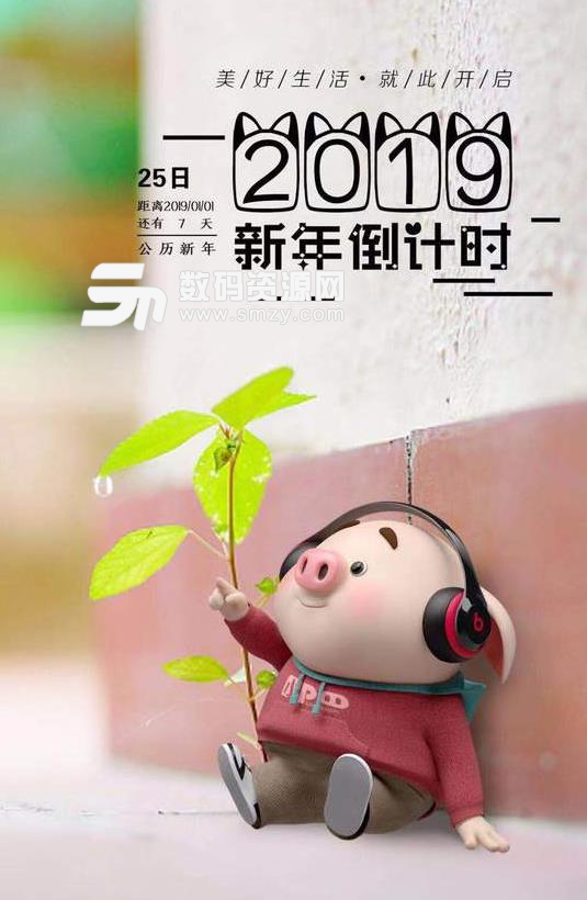2019新年猪年倒计时壁纸下载