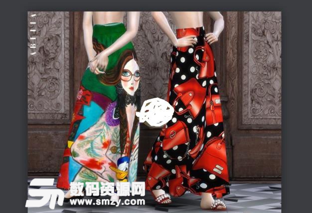 模拟人生4女性彩绘裙子MOD