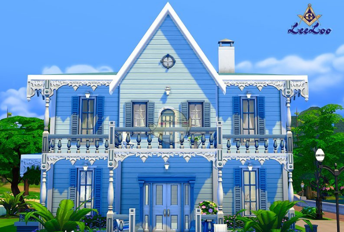 模拟人生4蓝色双层住宅MOD