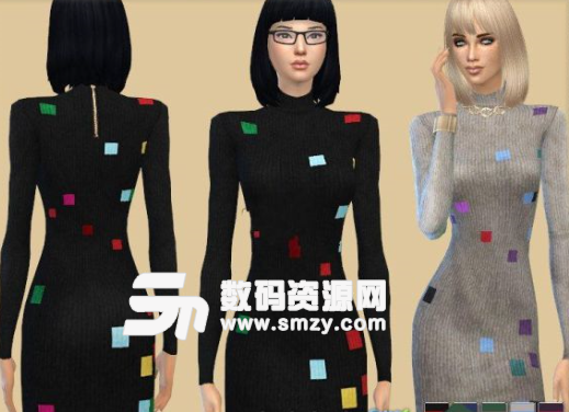 模拟人生4电子风格女性连衣裙MOD