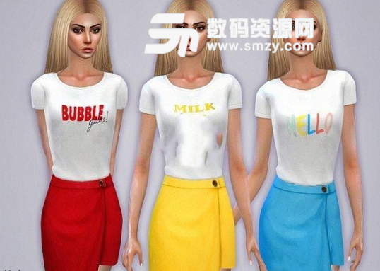 模拟人生4女性T恤裙子套装MOD