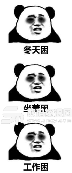 熊猫头困了表情图片高清版
