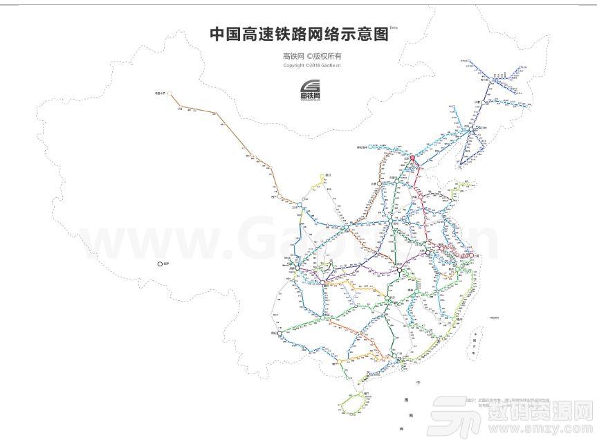 中国高铁线路图官方版