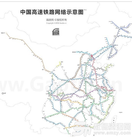 中国高铁线路图高清版