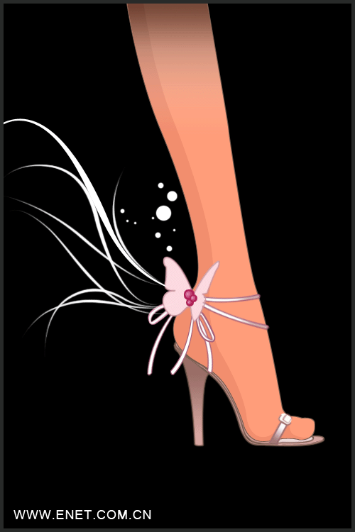 Photoshop鼠绘性感女郎高跟鞋插画