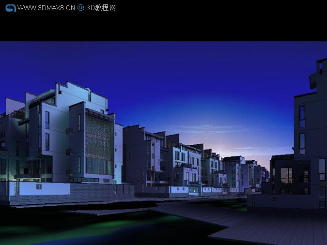 VRay建筑渲染夜景教程_3dMax8.Cn