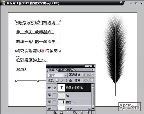 巧用Photoshop“風”濾鏡製作羽毛畫_天極設計在線整理轉載