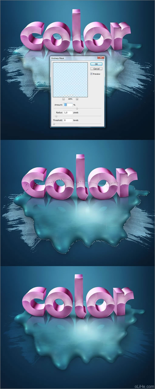 Photoshop打造3d文字和飞溅液体效果(下)