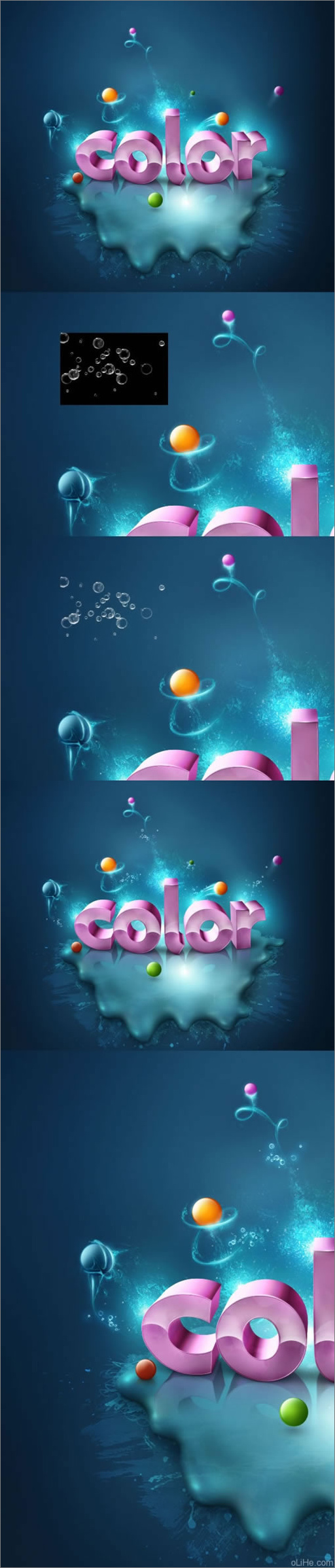 Photoshop打造3d文字和飞溅液体效果(下)