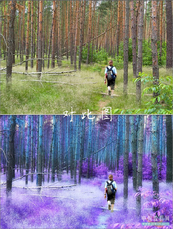 Photoshop调色教程:紫色梦幻色调简单做