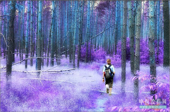 Photoshop调色教程:紫色梦幻色调简单做