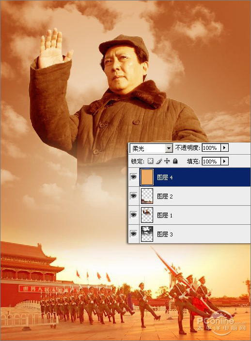 Photoshop制作仿《建国大业》的国庆海报