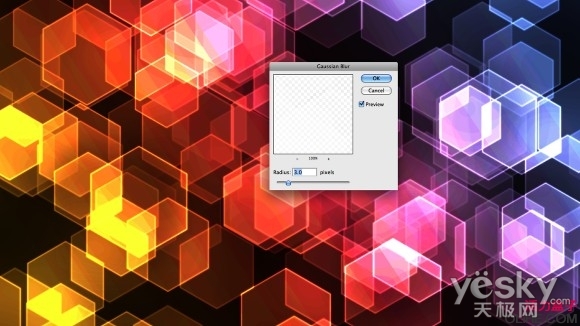 Photoshop实例教程 制作绚丽的六角光斑虚化背景