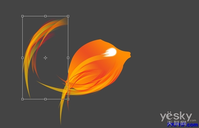 Photoshop鼠绘教程 用钢笔工具绘制漂亮的火焰鱼_图14