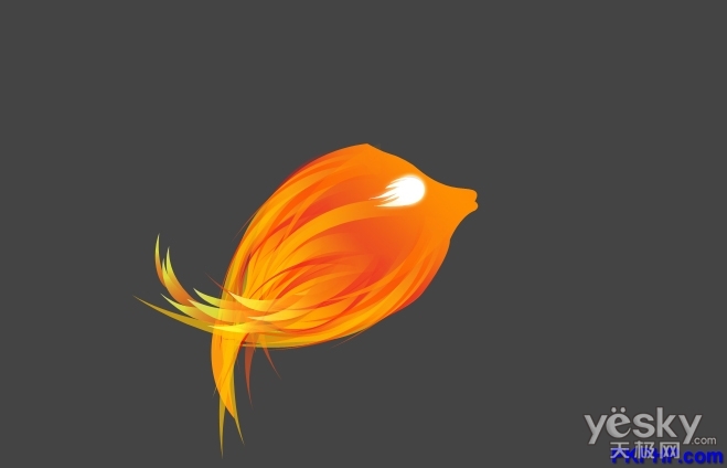 Photoshop鼠绘教程 用钢笔工具绘制漂亮的火焰鱼_图21outcome