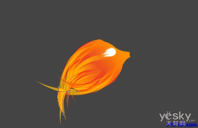 Photoshop鼠绘教程 用钢笔工具绘制漂亮的火焰鱼_图15