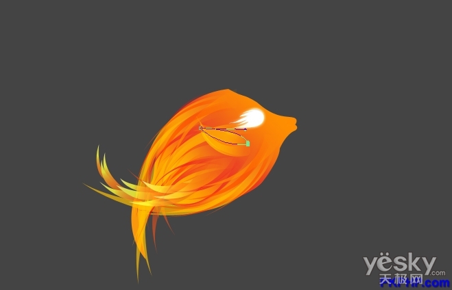 Photoshop鼠绘教程 用钢笔工具绘制漂亮的火焰鱼_图26