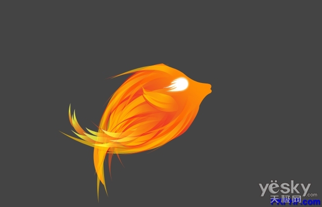 Photoshop鼠绘教程 用钢笔工具绘制漂亮的火焰鱼_图29