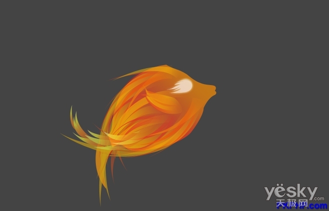 Photoshop鼠绘教程 用钢笔工具绘制漂亮的火焰鱼_图31
