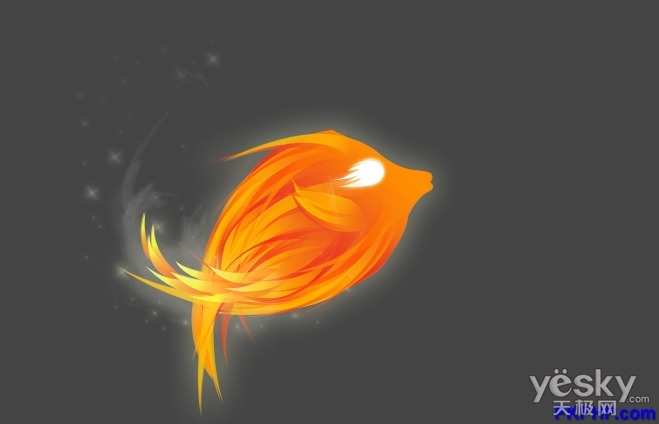 Photoshop鼠绘教程 用钢笔工具绘制漂亮的火焰鱼_图34