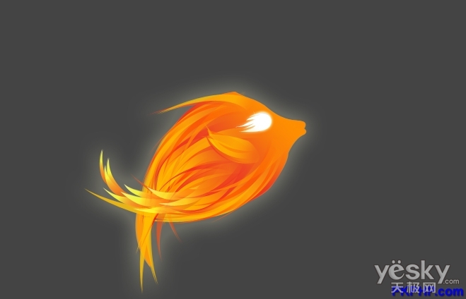 Photoshop鼠绘教程 用钢笔工具绘制漂亮的火焰鱼_图33
