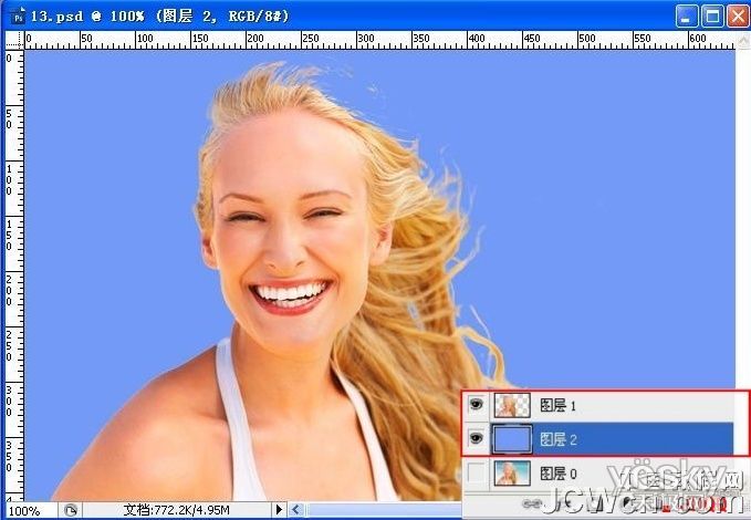 Photoshop抠图教程 用通道抠出金发美女