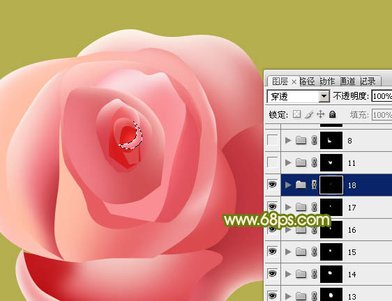 Photoshop实例教程 绘制漂亮的粉色玫瑰花 图33