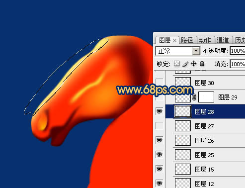 Photoshop实例教程 制作2014年马年金色马头效果 图13