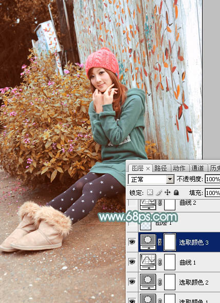 Photoshop照片调色教程 打造甜美的秋季褐色外景美女照片 图13