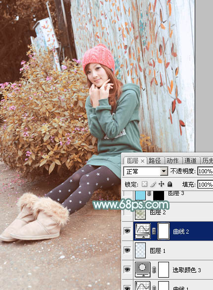 Photoshop照片调色教程 打造甜美的秋季褐色外景美女照片 图17