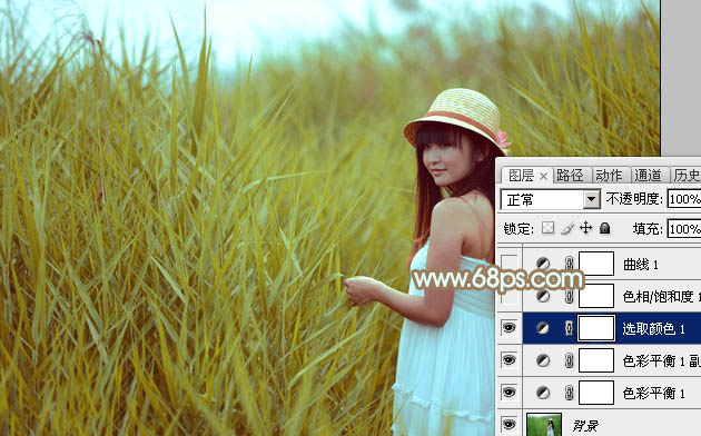 Photoshop照片调色教程 打造淡褐色韩系外景美女照片 图10