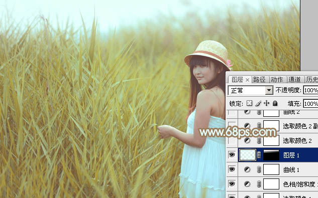 Photoshop照片调色教程 打造淡褐色韩系外景美女照片 图16