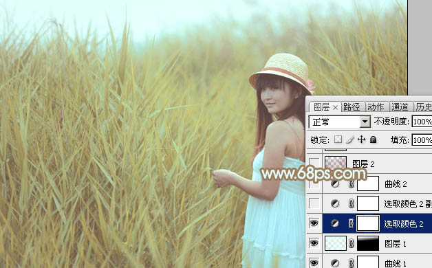 Photoshop照片调色教程 打造淡褐色韩系外景美女照片 图21