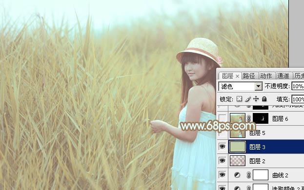 Photoshop照片调色教程 打造淡褐色韩系外景美女照片 图26