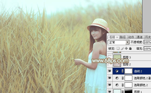 Photoshop照片调色教程 打造淡褐色韩系外景美女照片 图24