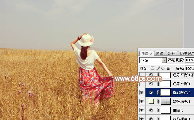 Photoshop调色教程 打造红褐色外景美女照片 图12