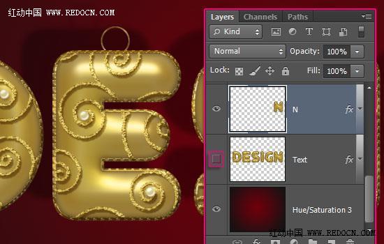 Photoshop文字特效教程 打造圣诞华丽的黄金立体字挂饰 图49
