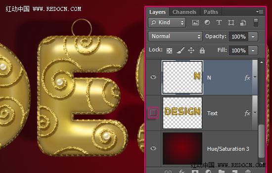 Photoshop文字特效教程 打造聖誕華麗的黃金立體字掛飾 圖49