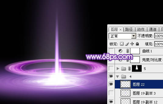 Photoshop实例教程 制作梦幻漂亮的紫色光束效果