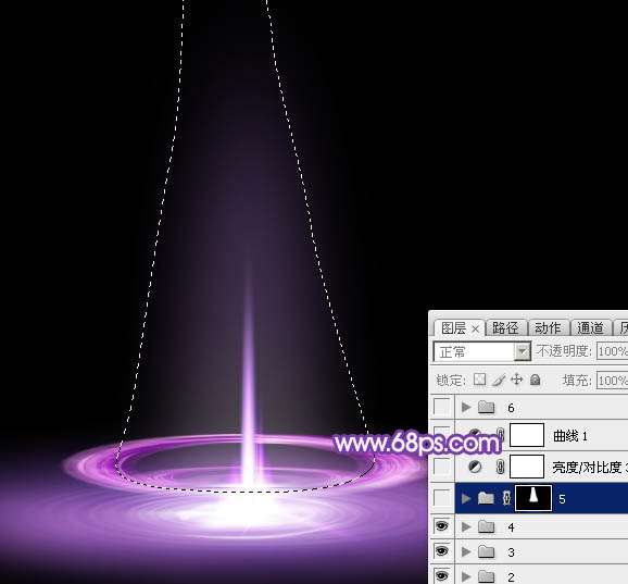 Photoshop实例教程 制作梦幻漂亮的紫色光束效果
