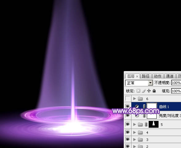 Photoshop实例教程 制作梦幻漂亮的紫色光束效果
