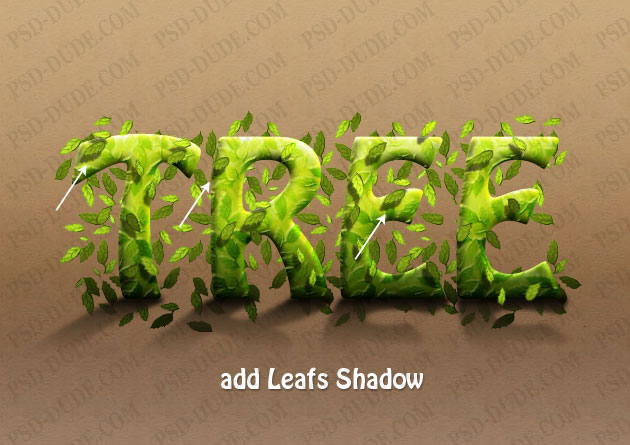 Photoshop文字制作教程 制作漂亮的绿叶浮雕字效果 图24