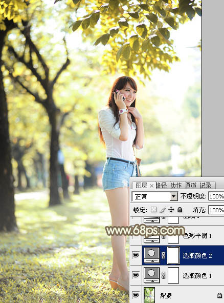 Photoshop图片后期教程 打造中性黄褐色外景美女照片 图6