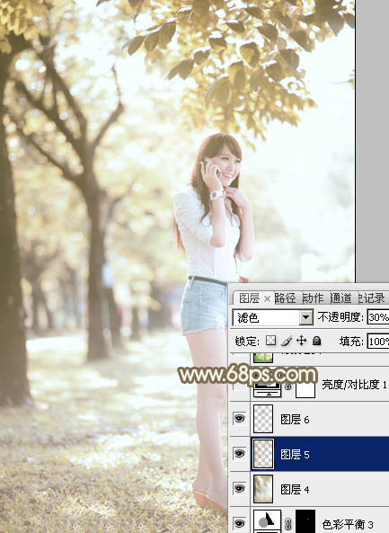 Photoshop图片后期教程 打造中性黄褐色外景美女照片 图27