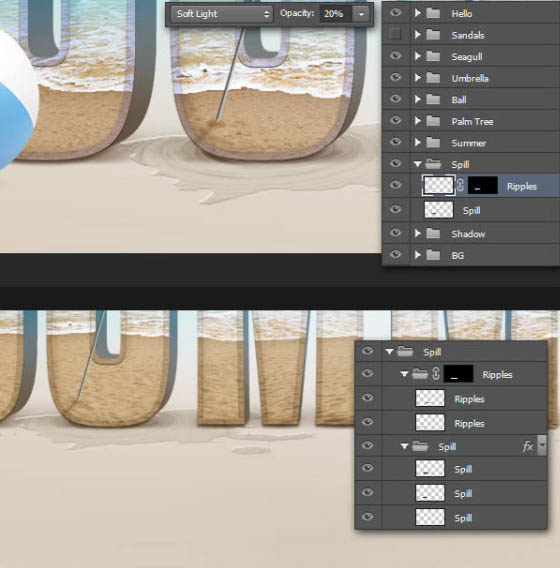 Photoshop文字特效教程 制作漂亮的夏天沙滩立体字效果 图57