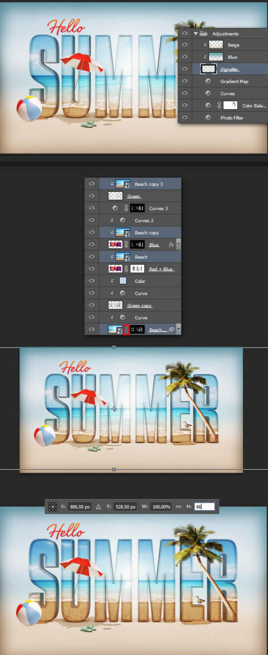 Photoshop文字特效教程 製作漂亮的夏天沙灘立體字效果 圖63