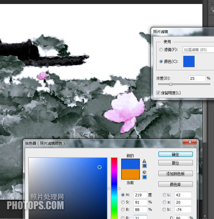 PS图片处理教程 制作中国水墨荷花图 图10