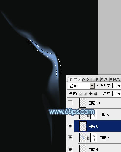 Photoshop实例教程 制作飘渺的烟雾效果 图6 src=